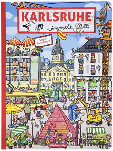 Karlsruhe wimmelt. Wimmelspaß total auf den Plätzen und Straßen der Fächerstadt. In dem liebevoll gestalteten Buch gibt es für Kinder, Eltern und Großeltern gleichermaßen viel zu entdecken.
